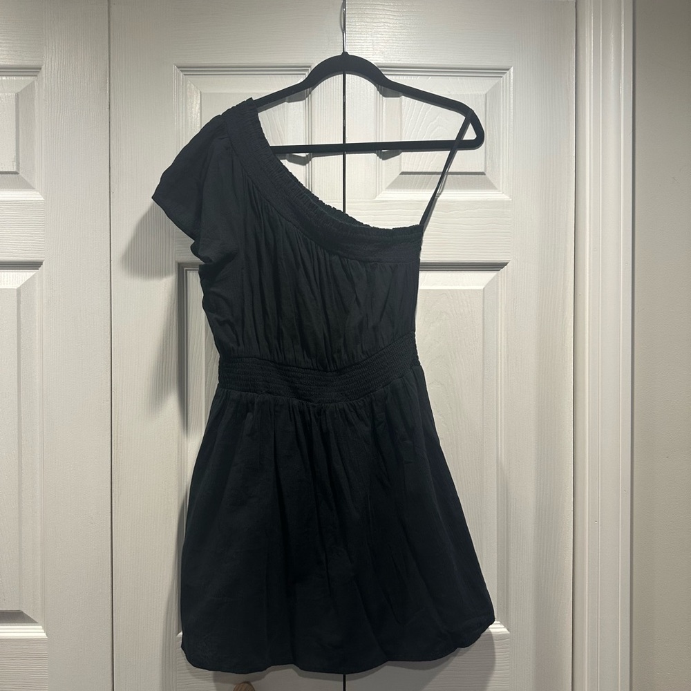 Aerie Black One-Shoulder Dress